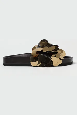 Paco rabanne Sliders in gomma con paillettes
