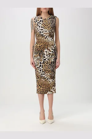 Roberto Cavalli Abito midi in nylon stretch animalier