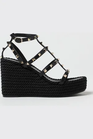 VALENTINO GARAVANI Sandalo con zeppa Rockstud Wedge in pelle