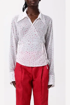 Des Phemmes Blusa in crêpe a pois
