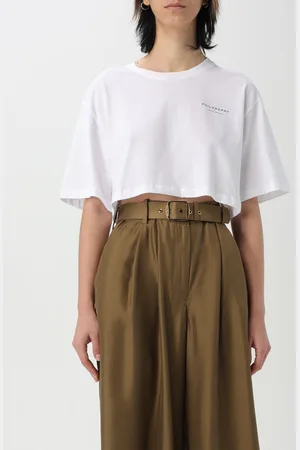 Serafini T-shirt cropped in cotone