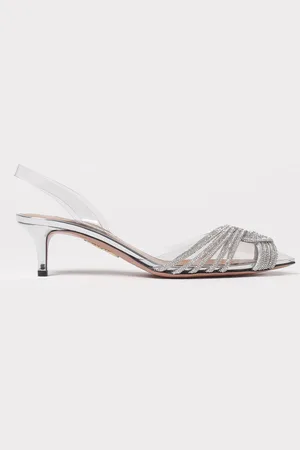 Aquazzura Slingback Gatsby in pvc con pavè di strass