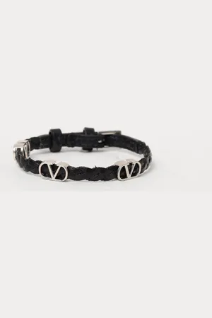 VALENTINO GARAVANI Bracciale VLogo Signature in pelle intrecciata