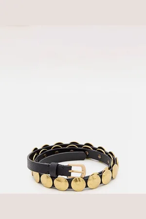 Golden Goose Cintura Trinidad in pelle con borchie invecchiate