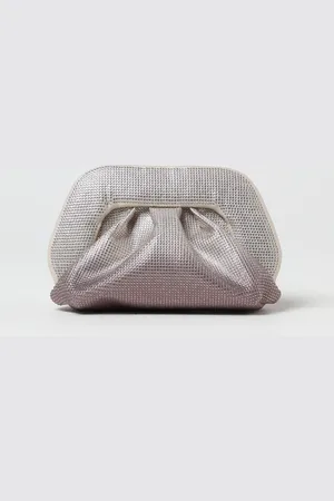 THEMOIRÈ Clutch Tia in tessuto con strass all over