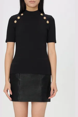 Balmain T-shirt in jersey con bottoni