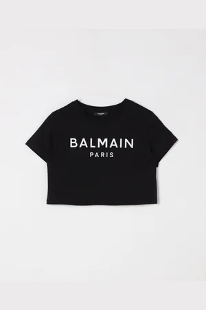 Balmain T-shirt crop con logo