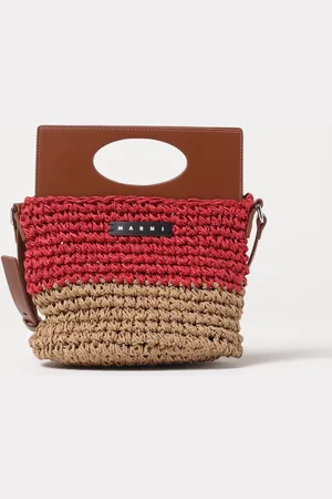 Marni Borsa in rafia intrecciata e pelle