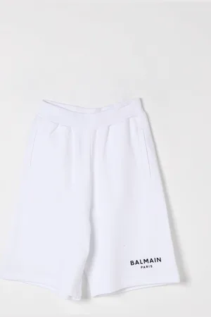 Balmain Pantaloncino jogging in cotone con logo