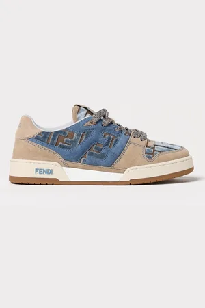 Fendi Sneakers Match in camoscio con monogram FF floccato