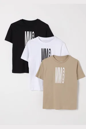 Maison Margiela Set 3 T-shirt in cotone con logo