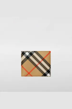 Burberry Portafoglio Vintage Check in cotone spalmato e pelle