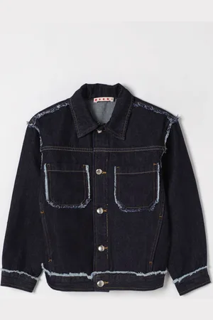 Marni Giacca di jeans con profili sfrangiati