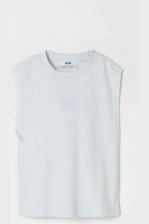 Msgm Canotta in cotone con logo