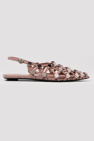 The Attico Ballerina Grid in camoscio traforato con borchie