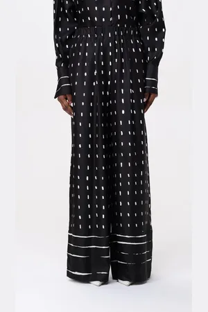 ALYSI Pantalone in raso a pois