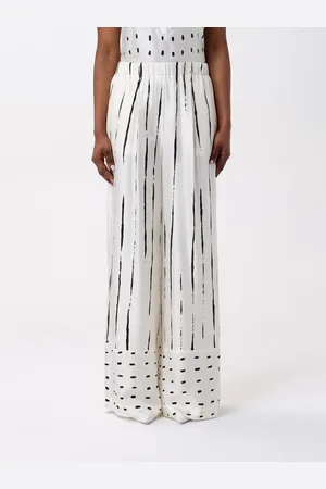 ALYSI Pantalone in raso a pois