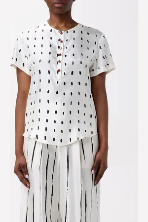 ALYSI Blusa in seta a righe