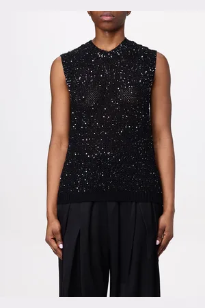 Golden Goose Top in maglia con paillettes