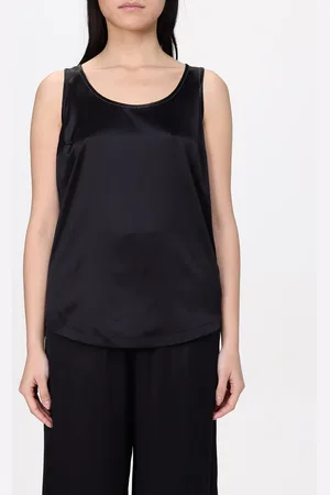 Brunello Cucinelli Top in seta con monile nickel-free