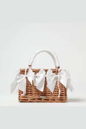 MONNALISA Borsa vimini con fiocchi satin