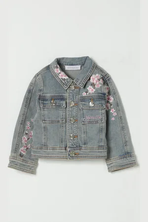 MONNALISA Giacca di jeans con fiori di ciliegio