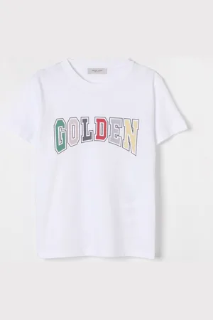 Golden Goose T-shirt in cotone con logo multicolor