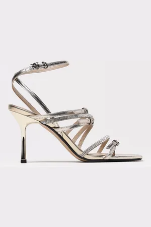 Pinko Sandalo in pelle laminata e strass