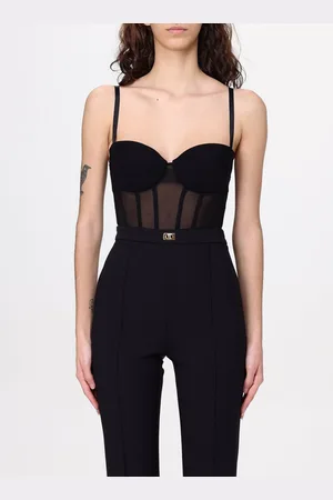 Elisabetta Franchi Body a corsetto in crêpe e tulle