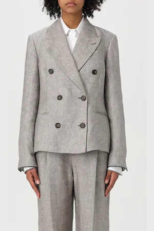 Brunello Cucinelli Blazer doppiopetto in misto lino