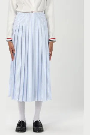 Thom Browne Gonna plissettata in seta a righe