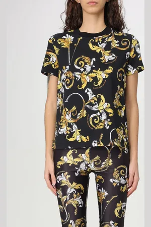 VERSACE T-shirt in cotone con stampa barocca