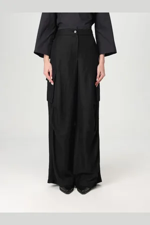 LIVIANA CONTI Pantalone cargo in misto lino