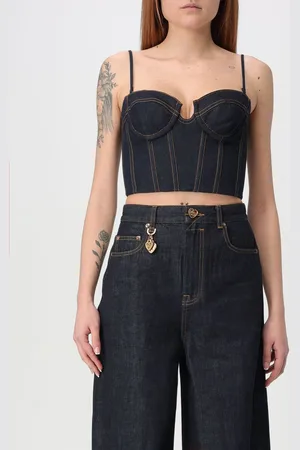 ZIMMERMANN Top a bustier in denim