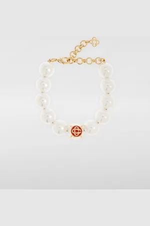 Casablanca Bracciale in ottone con perle sintetiche
