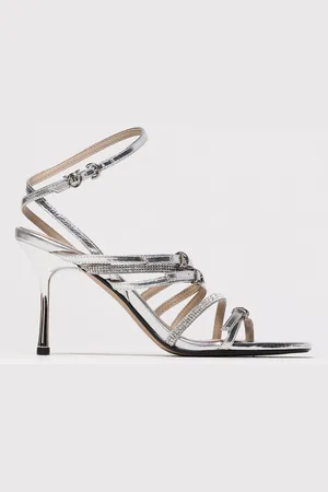 Pinko Sandalo in pelle laminata e strass