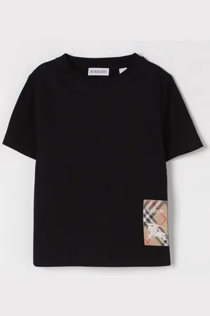 Burberry T-shirt in cotone con toppa check