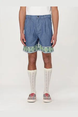 VALENTINO Pantaloncino in denim di cotone con ricami