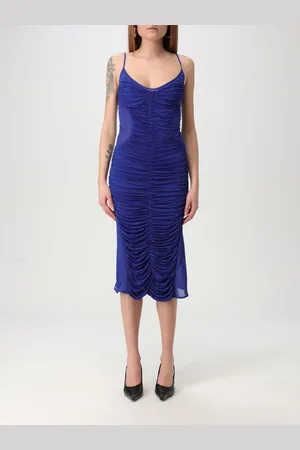 MUGLER Abito midi in viscosa drappeggiata