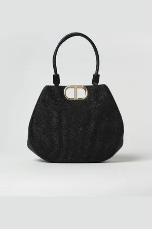 Twin-Set Borsa Lila in tessuto e rafia intrecciata