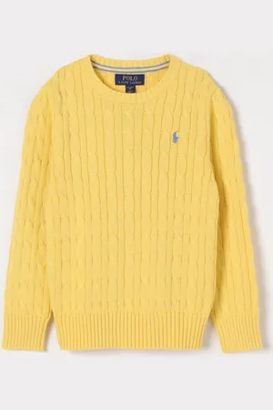 Ralph Lauren Maglia in cotone a trecce con mini logo