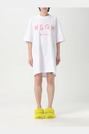 Msgm Abito a t-shirt in cotone con maxi logo