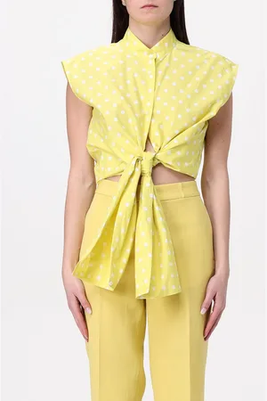 Fabiana Filippi Camicia cropped in cotone a pois