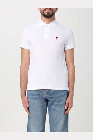 Ami Polo in cotone con logo ricamato