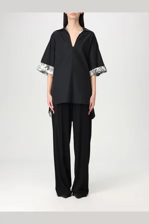 SIMONA CORSELLINI Blusa in cotone con stampa tropicale