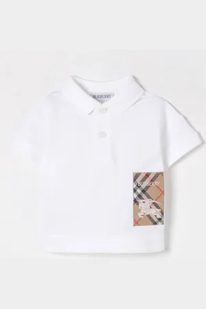 Burberry Polo in cotone con toppa check