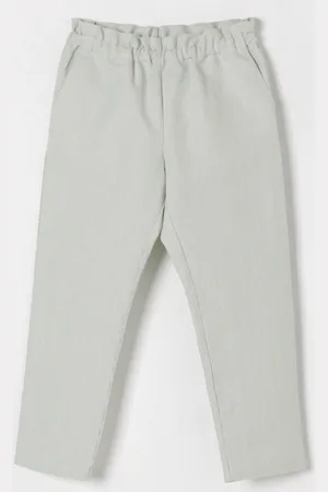 BONPOINT Pantalone in cotone e lino a micro righe