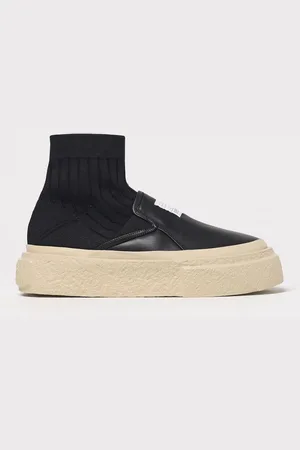 Maison Margiela Sneakers in pelle e maglia stretch