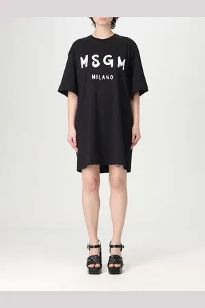 Msgm Abito a t-shirt in cotone con maxi logo