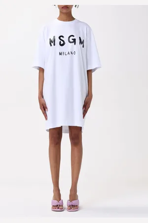 Msgm Abito a t-shirt in cotone con maxi logo